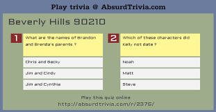 Beverly hills, 90210 was one of the most popular shows of the '90s. Trivia Quiz Beverly Hills 90210
