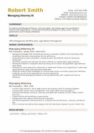 Lawyer resume with no experience: Managing Attorney Resume Samples Qwikresume