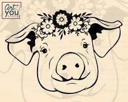 Download Goat Svg Chicken Svg Heifer Svg Pig Svg Floral Wreath Etsy Pig Farm Animals Svg