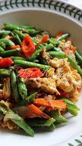 Kacang Panjang Goreng Dengan Telur Resep Makanan Makanan Diet Resep Vegetarian