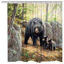 See more ideas about bear decor, black bear decor, black bear. Black Bear With Cubs Shower Curtain Rustic Shower Curtains By Laural Home Houzz