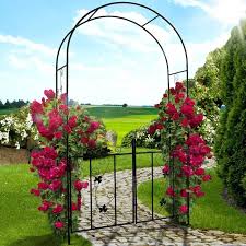 Arche De Jardin Avec Portillon 110x214x38 Cm En Acier Resistant Aux Intemperies Arceau Arcade De Jardin Support A Rosier Achat Vente Banc D Exterieur Arche De Jardin A Rosiers A Cdiscount