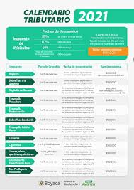 Materializar los beneficios del decreto 375 del 9 de abril de 2021, expedido por el gobierno nacional, que disminuyó a cero el anticipo de empresas de. Calendario Tributario 2021 Gobernacion De Boyaca