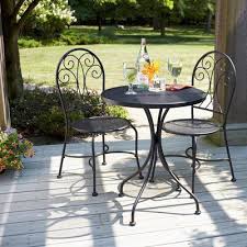 149 3 Pc Outdoor Wrought Iron Bistro Set Table Chairs Black By Wrought Iron Http Www Amazon Com Dp Outdoor Bistro Set Bistro Set Wrought Iron Patio Chairs