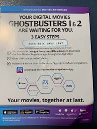 Movies anywhere's screen pass functionality has finally become official following a lengthy beta. Free Ghostbusters 1 2 Code I Live Outside The U S So I M Not Able To Use It Ghostbusters