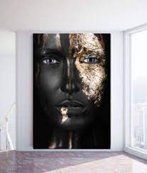 alu art think pure wood zwart schilderij portret muur muur kunst woonkamer