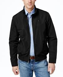 Tommy Hilfiger Men S Lightweight Full Zip Stand Collar Jacket Coats Jackets Men Macy S Stand Collar Jackets Leather Jacket Men Collar Jackets