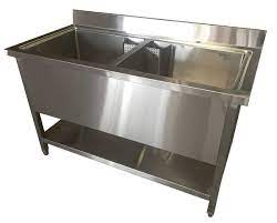 It uses three separate sink bays to wash, rinse, and sanitize dishes. Commercial Stainless Steel Deep Double Pot Wash Restaurant Catering Sink Amazon Co Uk Business Industry Science