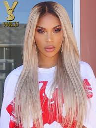 Custom kimberly caldwell asymmetrical hairstyle medium wavy blonde full lace wig 100% human hair 12 inches. Yswigs Ombre 613 Blonde Full Lace Brazilian Virgin Hair Human Hair Wigs With Baby Hair Ys0612