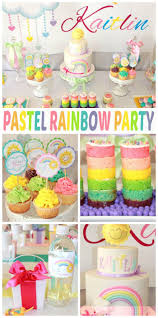 детское меню на день рождения 3 года с фото Birthday Kaitlin S Pastel Rainbow 3rd Birthday Catch My Party Rainbow First Birthday Rainbow Birthday Party First Birthday Parties