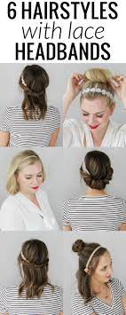 6 Hairstyles With Lace Headbands Headband Hairstyles Hair Styles Curly Hair Styles