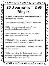 Journalism Bell Ringers Bell Ringers Journalism Supportive