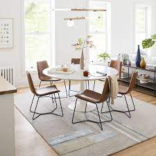 Exuding style and elegance with a fully upholstered frame and sleek black metal legs. Slope Leather Dining Chair West Elm Canada