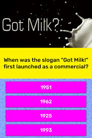What did ancient egyptians do to mourn the deaths of their cats? When Was The Slogan Got Milk Trivia Answers Quizzclub