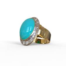 We offer turquoise with gold settings, as well as purple turquoise with copper matrix to provide the greatest variety of color and style online. 3d Gold Ring With Turquoise Stone Cgtrader