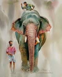 Prakashan Puthur On Instagram Watercolor Watercolorist Watercolor Daily Watercolorblog Water Watercolor Indian Indian Art Paintings Elephant Art Drawing