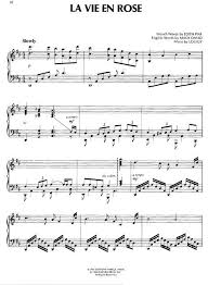 Edith Piaf La Vie En Rose Arr Piano Richard Clayderman Documents Piano Lessons Printables Edith Piaf Piano
