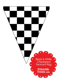 Black And White Checkered Flag Banner Black And White Checkered Pennant Banner Flag Printable Treats Com In 2020 Hot Wheels Birthday Truck Theme Birthday Party Trucks Birthday Party