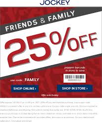 25 Off At Jockey Or Online Via Promo Code Family Promo Codes Coupon Apps Jockey