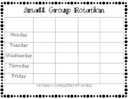 Small Group Rotation Chart Write In