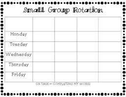 Small Group Rotation Chart Write In