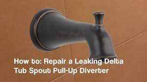 Delta bathtub faucet leaking from spout. How To Repair A Leaking Delta Tub Spout Pull Up Diverter For Cheap Youtube