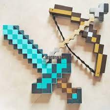 14 years old and above; Minecraft Bow And Arrow Toy Game Peripheral Deformation Sword And Pickaxe In One Bubble Diamond Sword