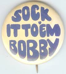 1968 Sock It To Em Bobby Pin Laugh In Slogan For Kennedy Kennedy Bobby Pins Buttons Pinback