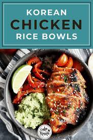 Korean Spicy Chicken Rice Bowls For Two Chicken Rice Bowls Rice Bowls Recipes Delicious Dinner Recipes