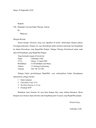 Surat lamaran pekerjaan yang baik akan mendatangkan kesan yang baik pula. Surat Lamaran Kerja