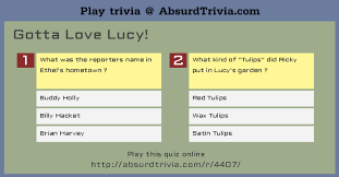 I love lucy printable trivia. Trivia Quiz Gotta Love Lucy