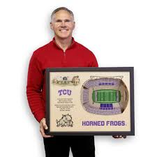 Amon g carter stadium tcu photograph by joan carroll. Tcu Horned Frogs Amon G Carter Stadium 3d Wood Stadium Replica 3d Wood Maps Bella Maps