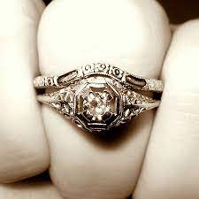 My Family Heirloom Engagement Ring And My Custom Ordered Vintage Orange Blossom Wedding Rin Antique Wedding Rings Family Heirloom Engagement Ring Antique Rings