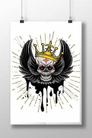 ناقلات صورة الجمجمة مع أجنحة وتاج خمر خلفية الوشم خمر عنصر التصميم خلفيات Ai تحميل مجاني Pikbest Halloween Poster Halloween Design Background Vintage