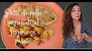 Per preparare il petto di pollo croccante al forno prendete i petti di pollo e divideteli a metà per lungo in modo da ottenere due fettine sottili. Petti Di Pollo Impanati Al Forno Con Patate Youtube