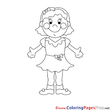 Portrait of young beautiful teenage girl smiling. Dress Girl Printable Coloring Pages For Free