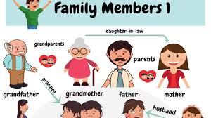 Family Members Learn Names Of Members Of The Family In English With Pictures