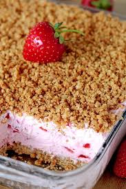 Easy Frozen Strawberry Dessert Refreshing Creamy Frozen Dessert Easy Strawberry Desserts Desserts Frozen Strawberry Desserts
