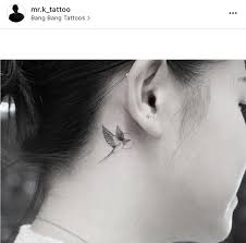 Black Bird Tattoo Behind Ear Pin On Tattoo Art