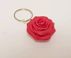 Red Rose Key Chain Polymer Clay Rose Flower Charm Planner Etsy Etsy Crafts Handmade Gifts Keychain Planner Accessories