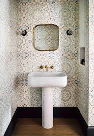In 1997 this need led us to the opening of the moon marble company store. Powder Room With Marble Pedestal Sink And Whimsical Wallpaper By Damien Hirst Interior Design By Nicolehol Bathroom Inspiration Trendy Bathroom Bathroom Decor