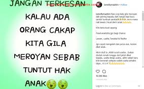 Untuk info, nafkah merupakan perkara yang wajib si bapa berikan kepada anak sehingga anak tersebut berkahwin ataupun sehingga anak tersebut pandai berdikari. Nafkah Tak Bagi Takkan Persiapan Raya Pun Tak Elly Mazlein