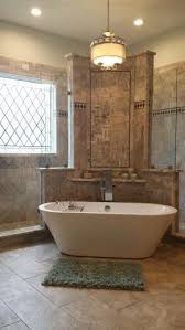 Our Walk Through Shower Is Complete We Ve Added A Chandelier Above The Free Standing Bathtub And Dream Bathroom Master Baths Dream Bathrooms Bathroom Design