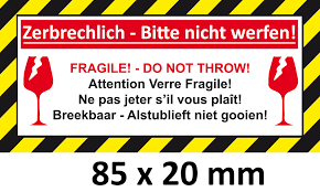 Große fragile aufkleber zerbrechlich paketaufkleber versandaufkleber warnetikett. Aufkleber Zerbrechlich Bitte Nicht Werfen Fur Kleine Versandpakete