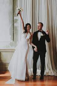 Michelle Clint S Minimalist St Kilda Wedding Nouba Com Au Fancy Wedding Dresses Wedding Dresses Backless Bridal Gowns
