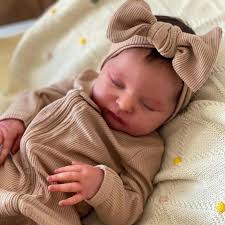 50 cm ya terminadas Reborn Baby Dolls Laura Muñeca recién nacida realista  de tacto suave Piel pintada en 3D Cabello con raíces a mano Venas visibles  ...