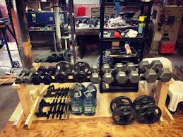 If you want to make heavier. Built A Dumbell Rack From An Old Bed Frame Homegym