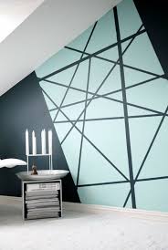 Wand Im Flur Geometrisch Dekorieren Schlafzimmer Wand Designs Wandgestaltung Farbe Wandgemalde Selbstgemacht