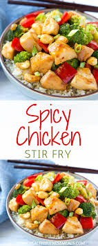 Spicy Chicken Stir Fry Recipe Stir Fry Recipes Chicken Healthy Chicken Stir Fry Healthy Eating Recipes