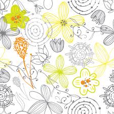 Free vector hand draw floral pattern. Doodle Flowers Hand Drawing Vector Pattern 09 Free Download